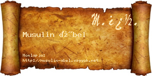 Musulin Ábel névjegykártya